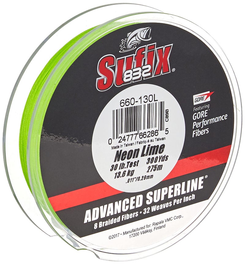 Sufix 832 Braid 30 lb Neon Lime 300 yards - Image 1